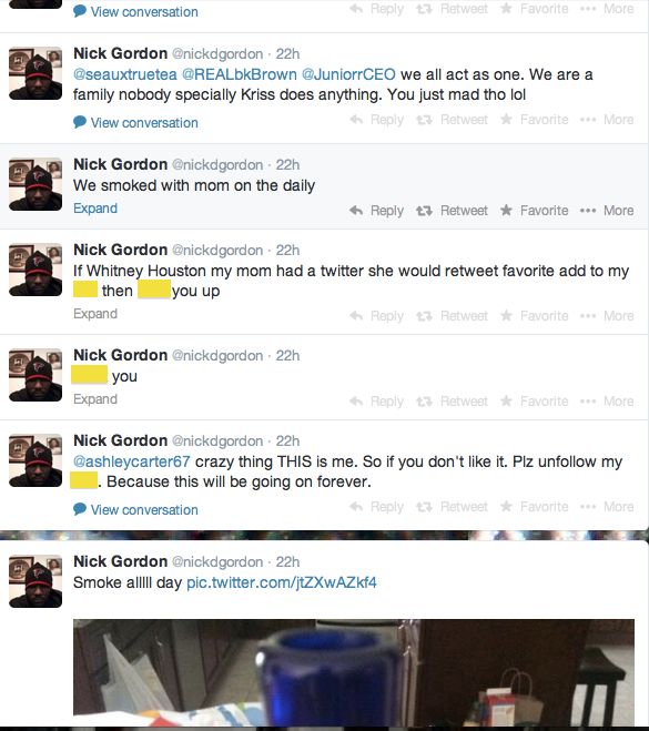 Nick states he and Whitney 'smoked daily'