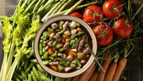 Beef Vegetable Soup with Ingredients