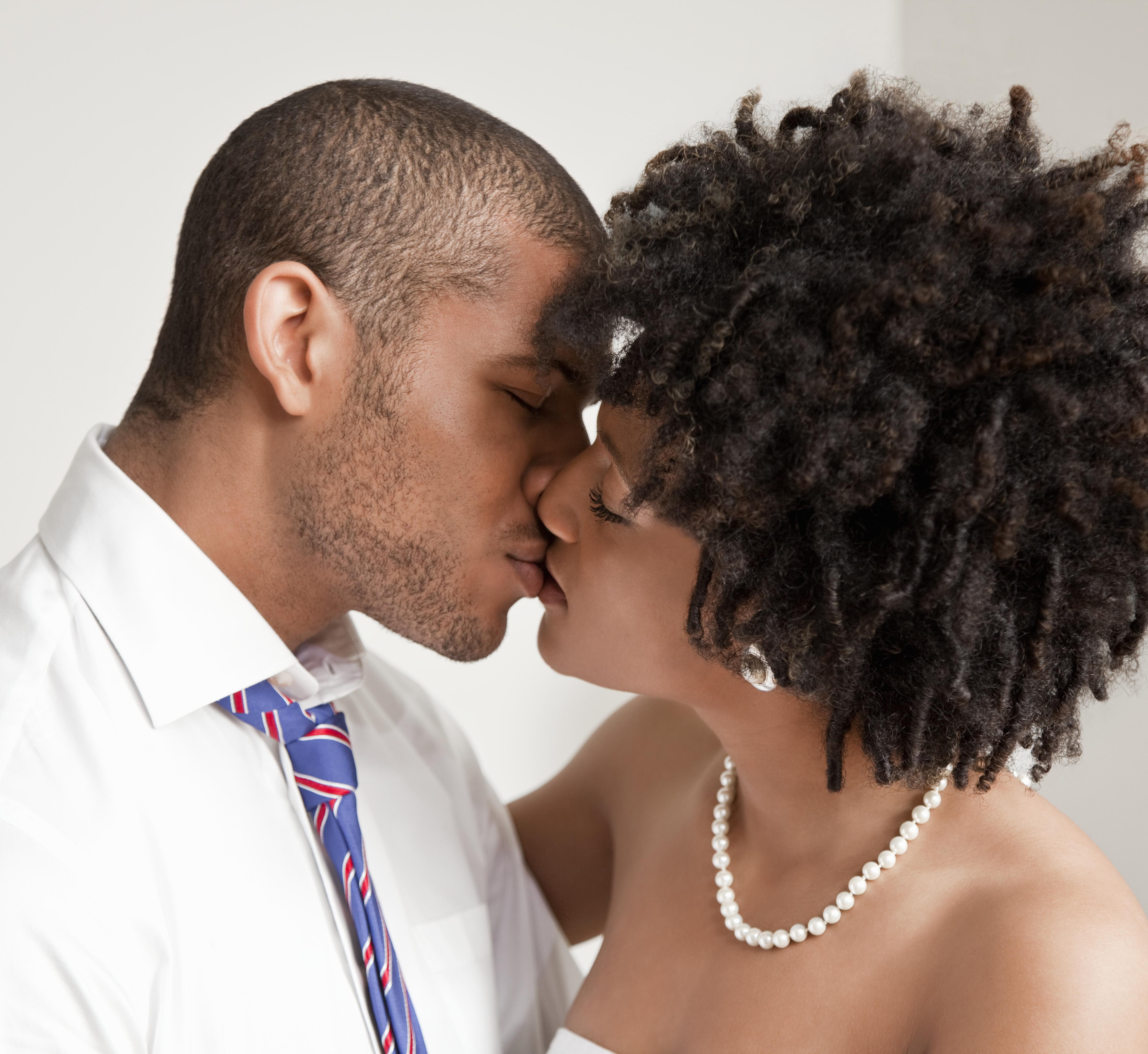 Young couple kissing
