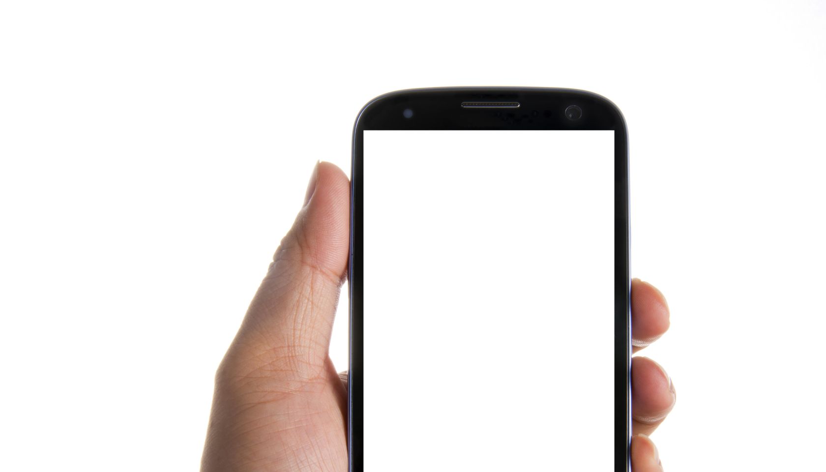 Hand holding Smartphones with Blank Screen