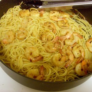 Garlic Lemon Pasta and Shrimp