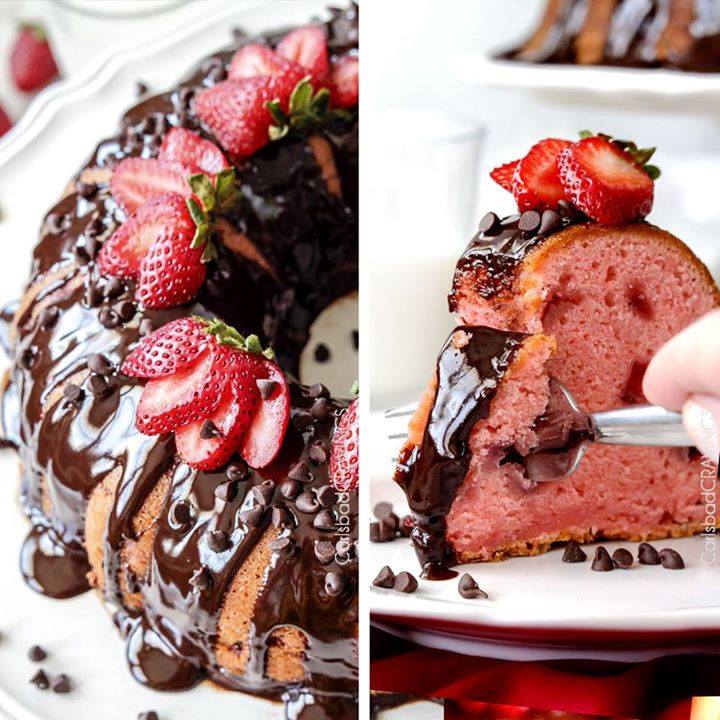 Chocolate Covered Strawberry Pound Cake