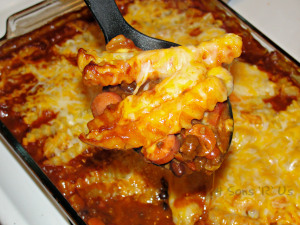 Chili Dog Casserole with Cheese Fries