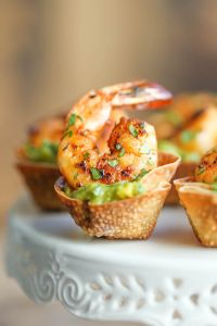 Guacamole Shrimp Wonton Cup Recipe