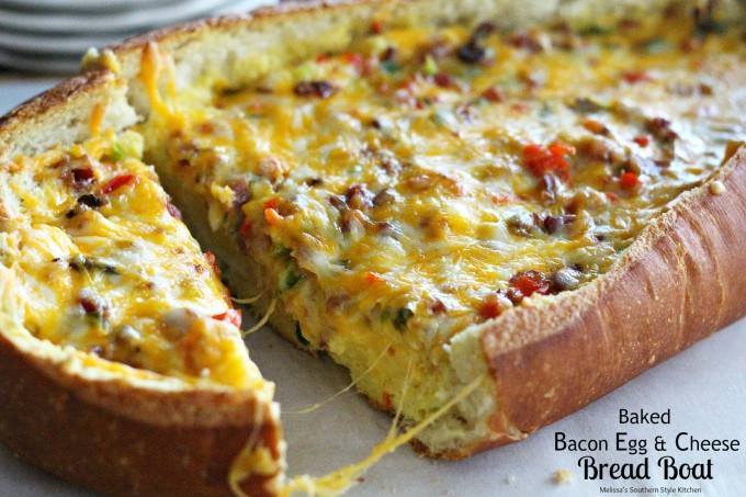 Baked Bacon Egg And Cheese Bread Boat