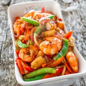 Black Pepper Shrimp and Noodles