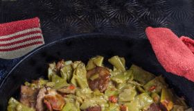 Creole Smothered Green Beans With Andouille Sausage