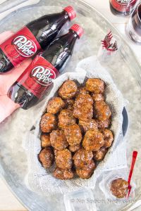 Dr Pepper Glazed Jalapeno Meatballs