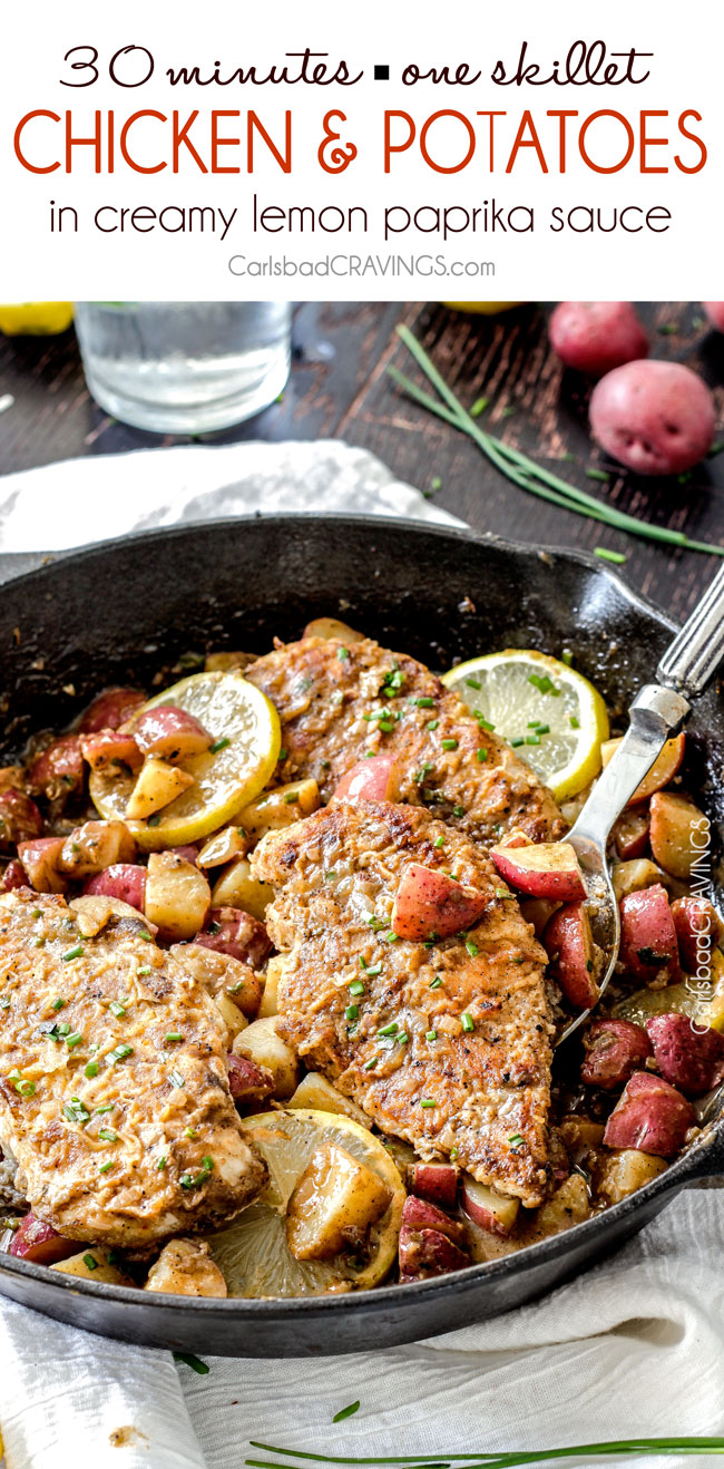 Chicken and Potato Skillet in Creamy Lemon Paprika Sauce