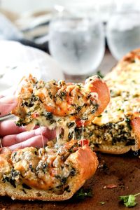 SPINACH DIP STUFFED FRENCH BREAD