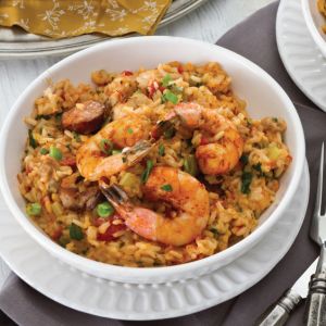 Chicken, Andouille, and Shrimp Jambalaya Recipe