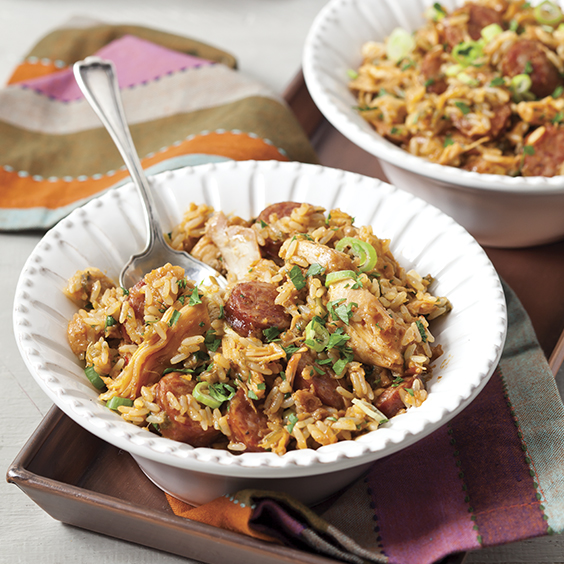 Smoked Sausage Jambalaya with Bayou Fried Chicken