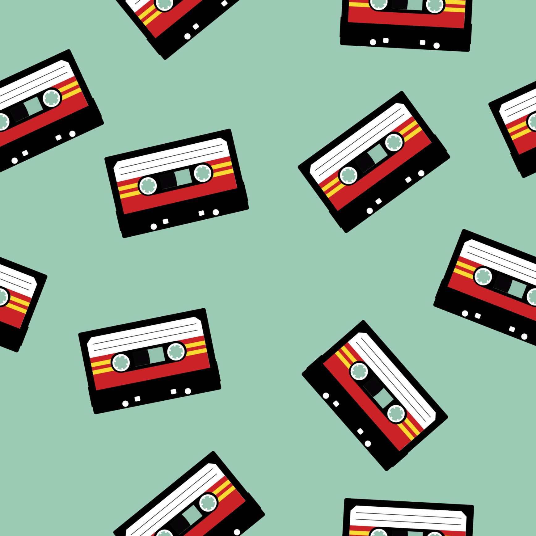 Seamless Cassette Tapes Pattern