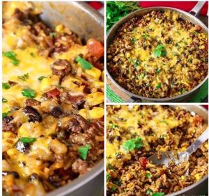 One Skillet Mexican Rice Casserole