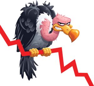 Vulture Sitting On A Falling Graph