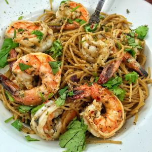 Haitian Rum & Asiago Shrimp Pasta