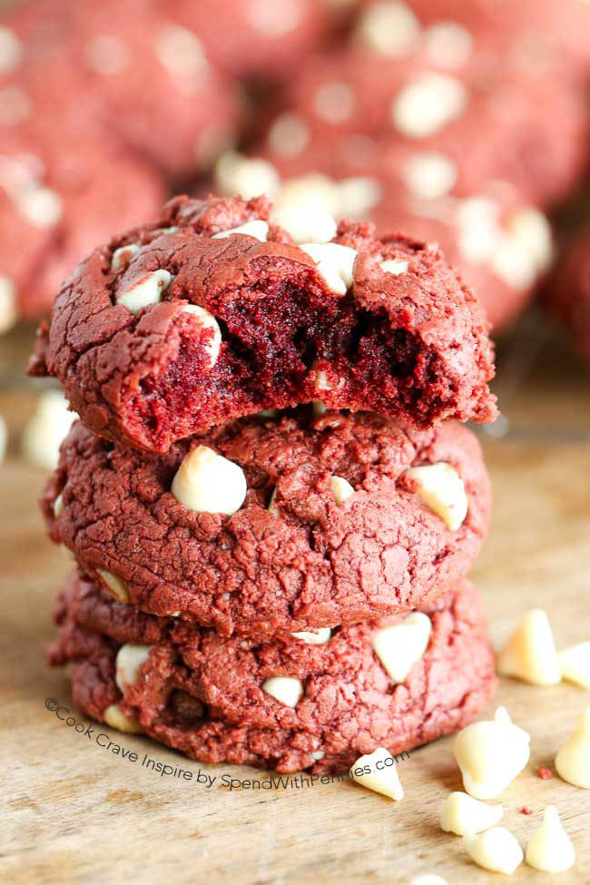 4 Ingredient Red Velvet Cookies