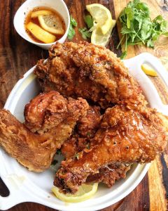 Lemon Pepper Honey Fried Chicken