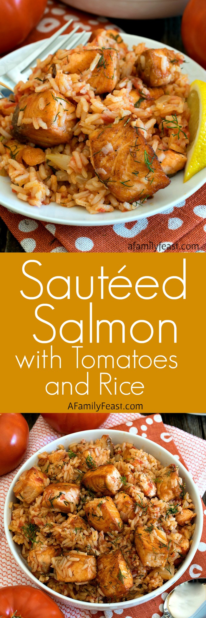 Sautéed Salmon with Rice and Tomatoes