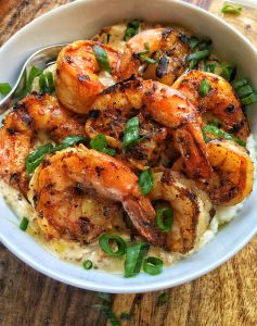 Grilled Jerk Shrimp & Grits