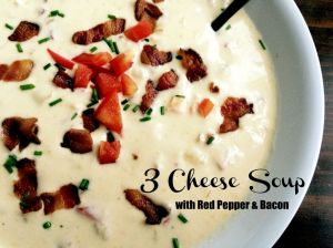 3 Cheese Soup with Red Pepper & Bacon