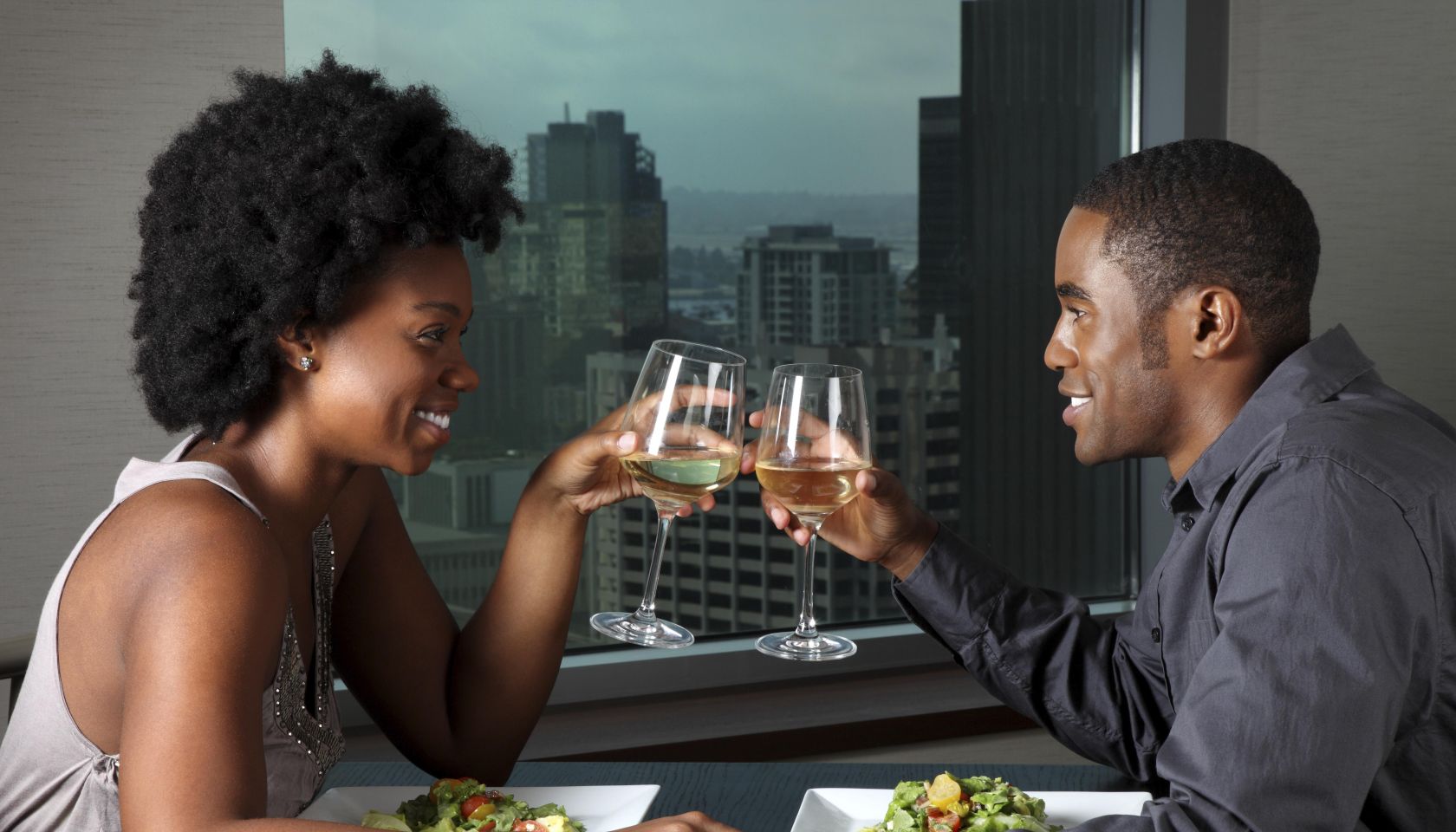 African American Couple on a Dinner Date