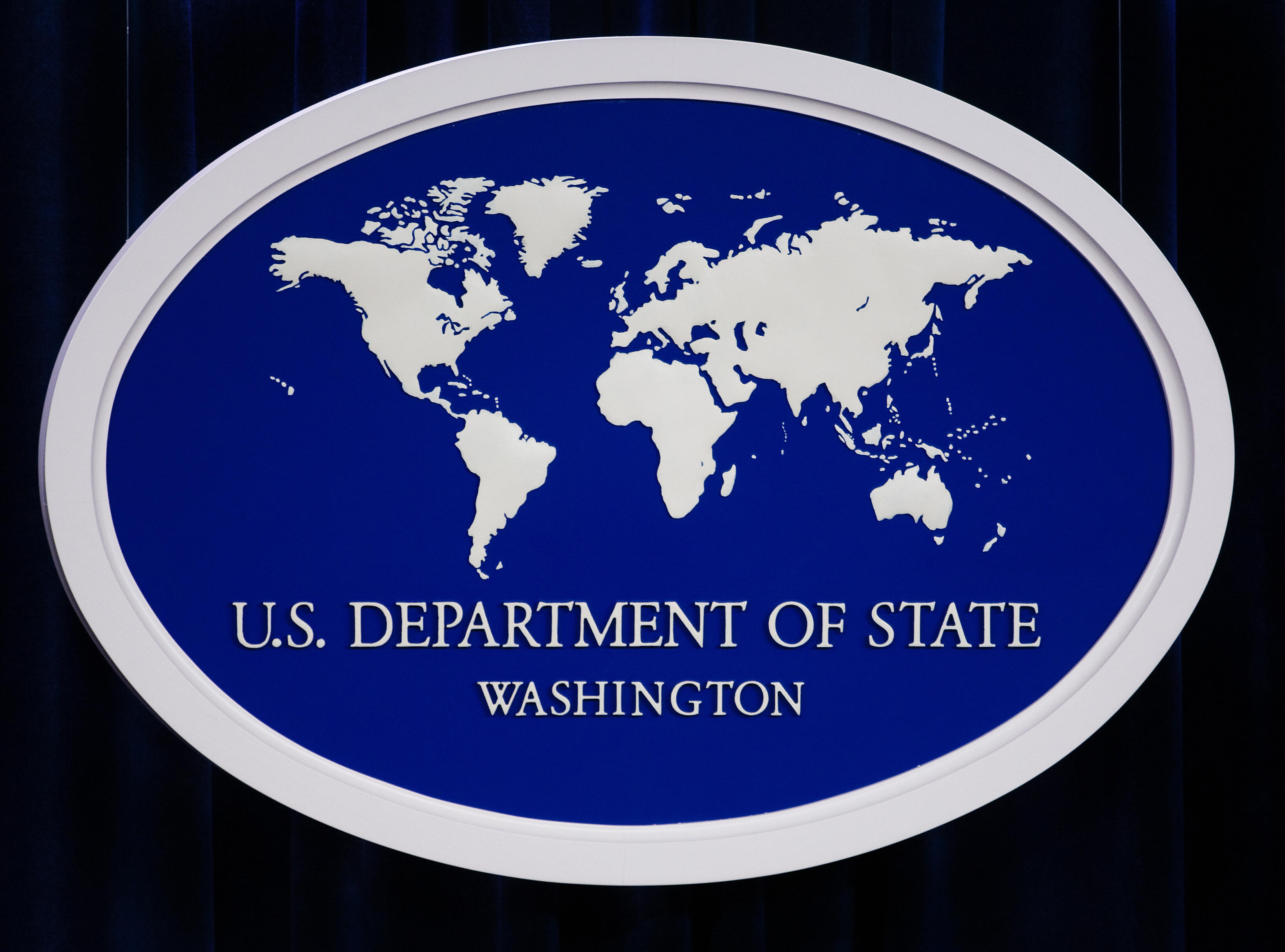 The US Department of State logo is displ