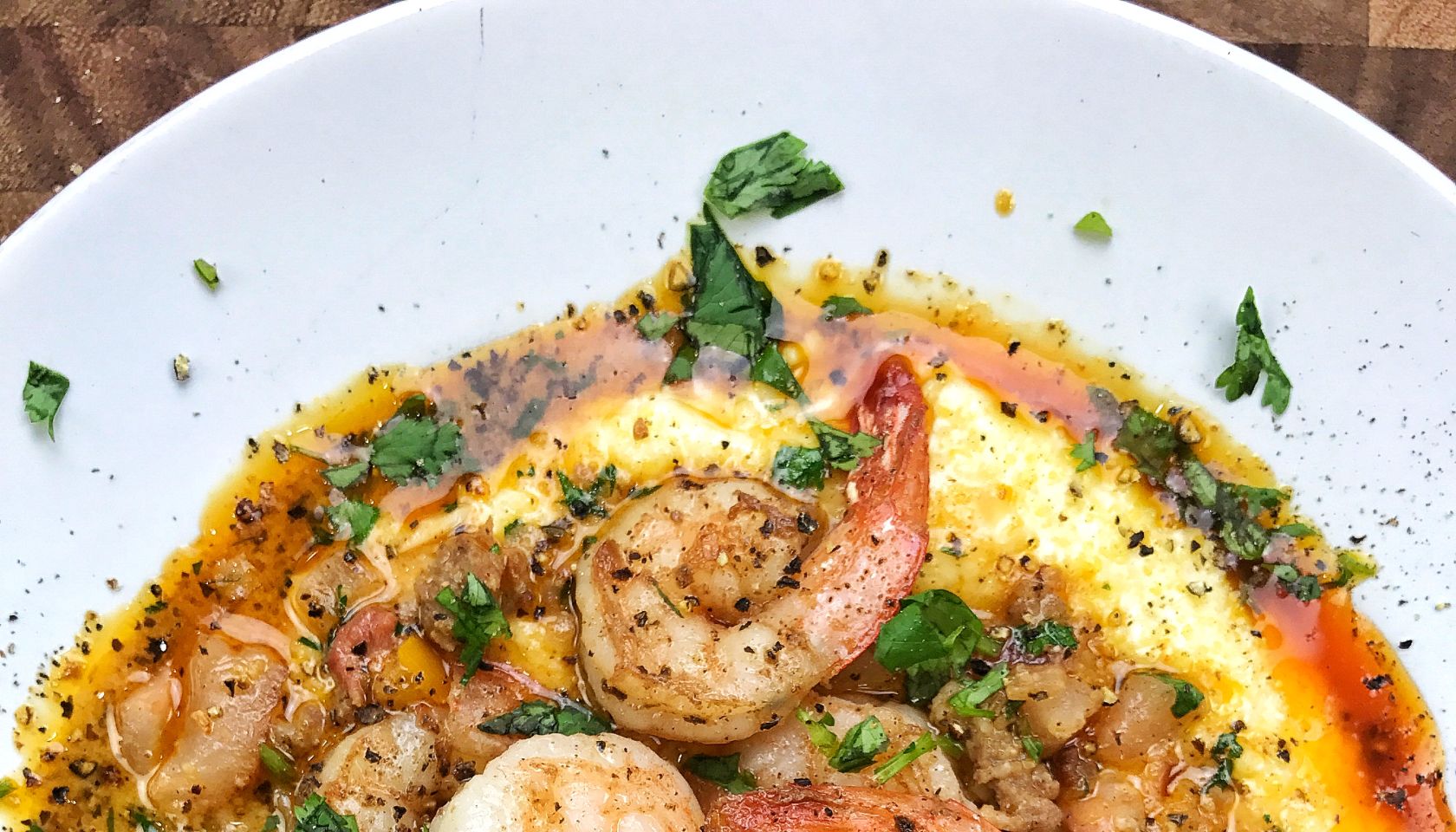 White Cheddar Grits and Shrimp
