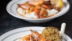 BBQ Shrimp with Hatch Green Chile Grits