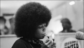 Angela Davis's files pictures in Berlin, Germany on May 15th, 1975.