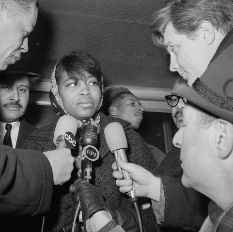 Betty Shabazz Speeking To Press