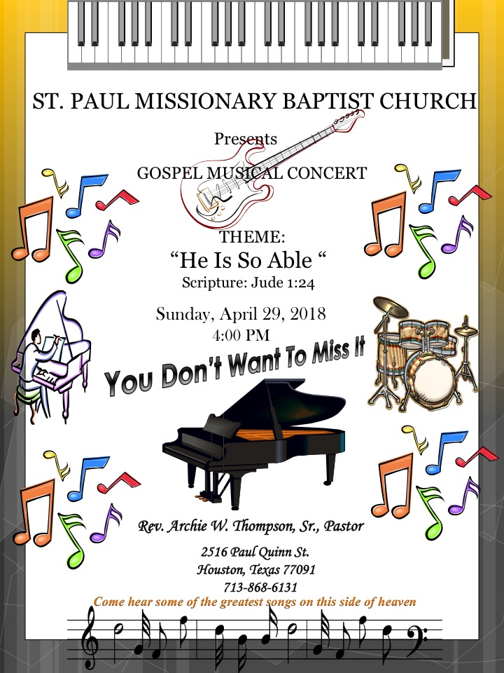 St Paul Missionary Baptist Church Annual Music Concert