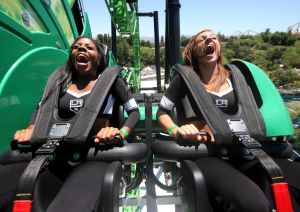 The Green Lantern: First Flight Ride Opening Media Day At Six Flags Magic Mountain