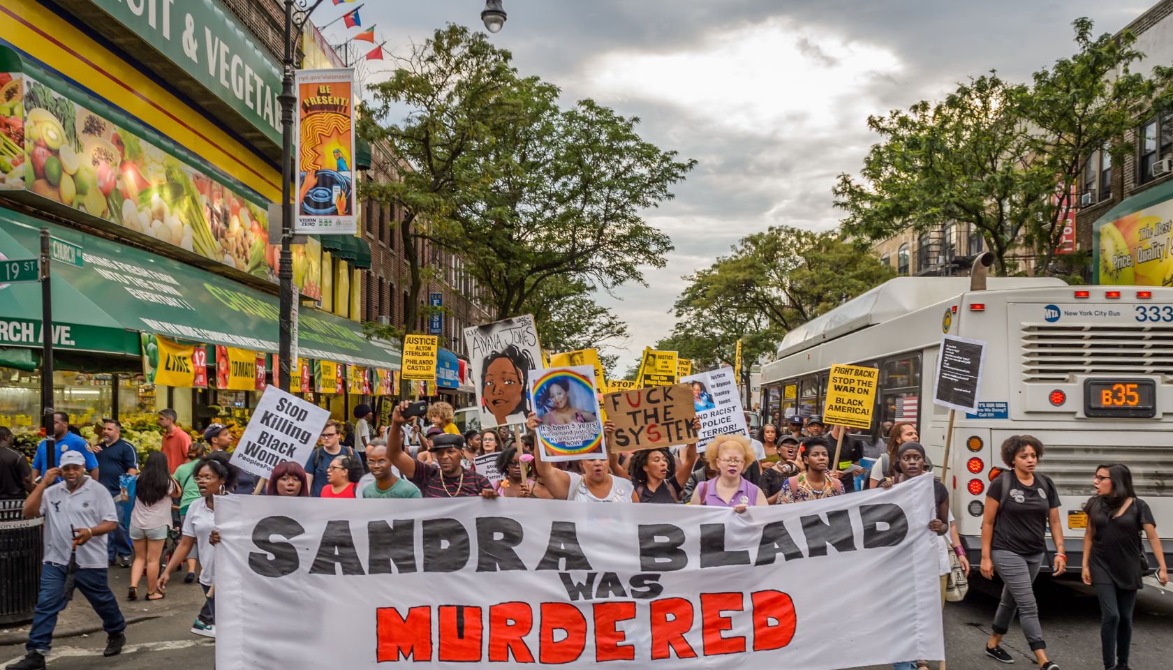 About a thousand Black Lives Matter activists rally at the...