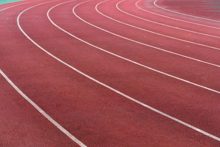 Athletic track empty track and field stadium