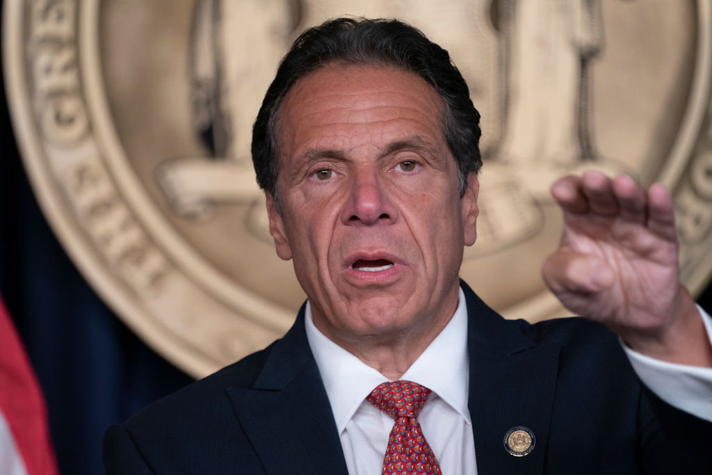 Governor Andrew Cuomo holds press briefing and makes...