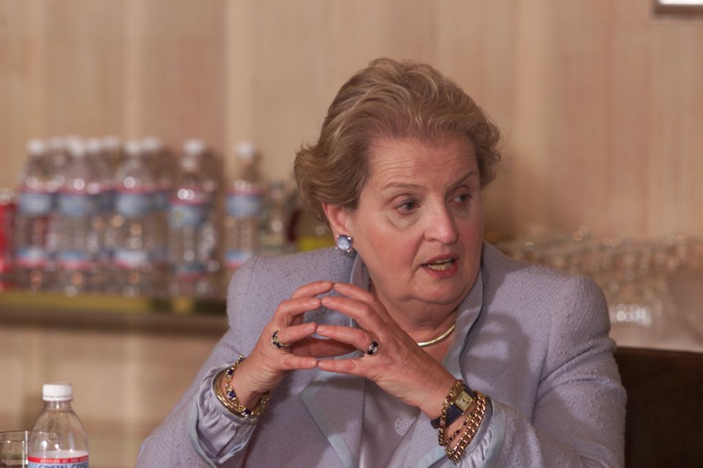 Madeleine Albright Visits Newspaper