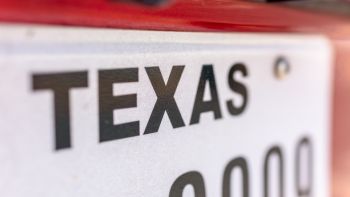 Texas on a US license plate
