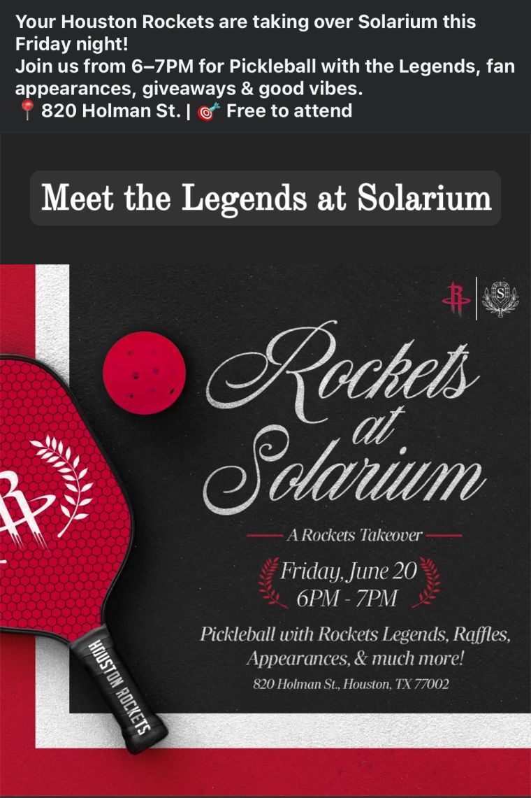Houston Rockets at Solarium FREE EVENT | June 19