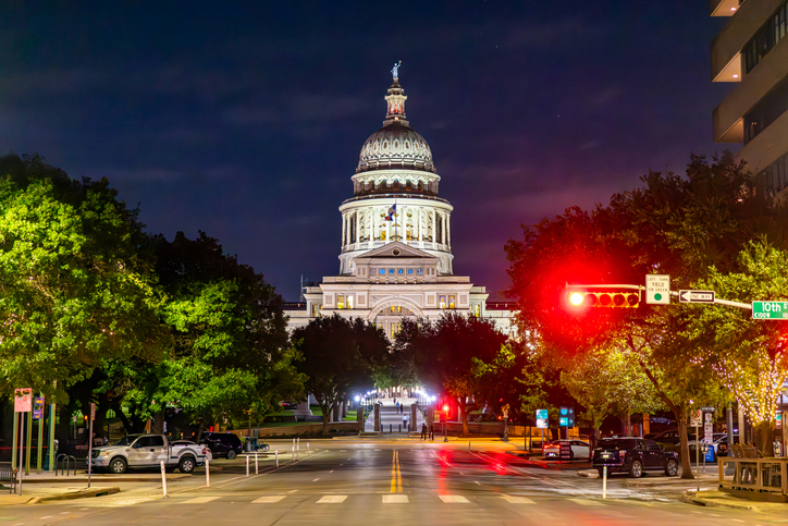 Austin Texas State Capitol at night