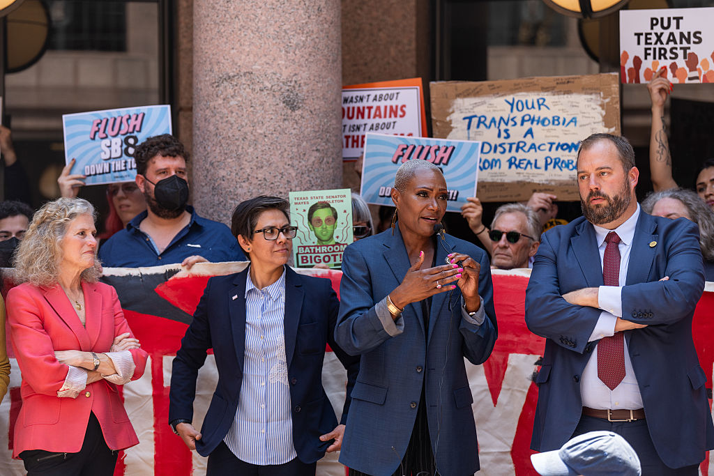 LGBTQ bathoom bill rally - Rep. Jolanda Jones (D-Houston) speaks