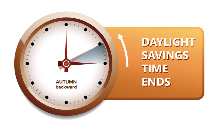 Vector illustration of a clock showing the time change